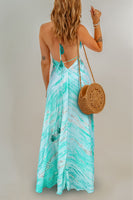 Tie-Dye Halter Neck Maxi Dress
