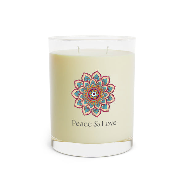Peace & Love Scented Candle - Full Glass, 11oz