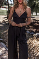 Surplice Spaghetti Strap Wide Leg Jumpsuit