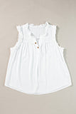 Frill Notched Sleeveless Tank