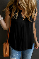 Frill Notched Sleeveless Tank