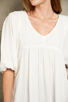 Double Take V-Neck Half Sleeve Blouse with Pockets